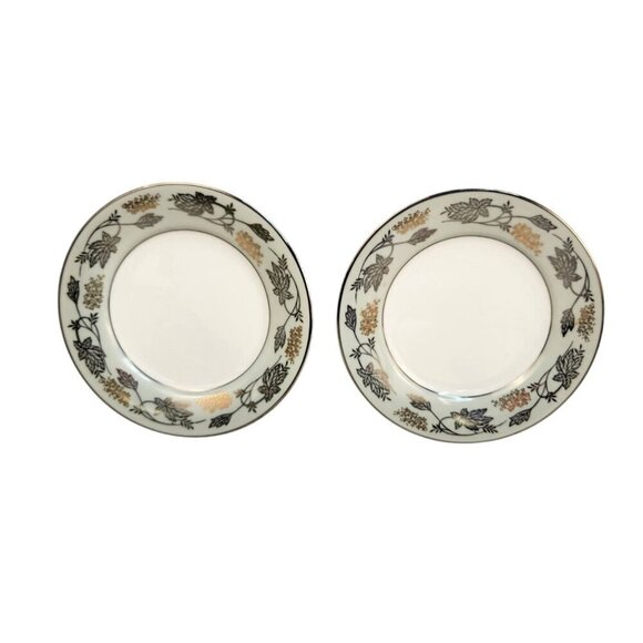 Noritake China Garland Bread & Butter Plates Set Of 2 Japan 5487 6.25" Floral De - Picture 1 of 9